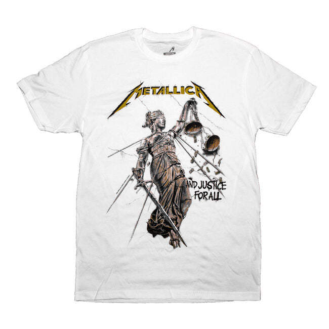 galón Delicioso Para llevar Camiseta Metallica And justice for all blanco – JAIMITO CAMISETAS